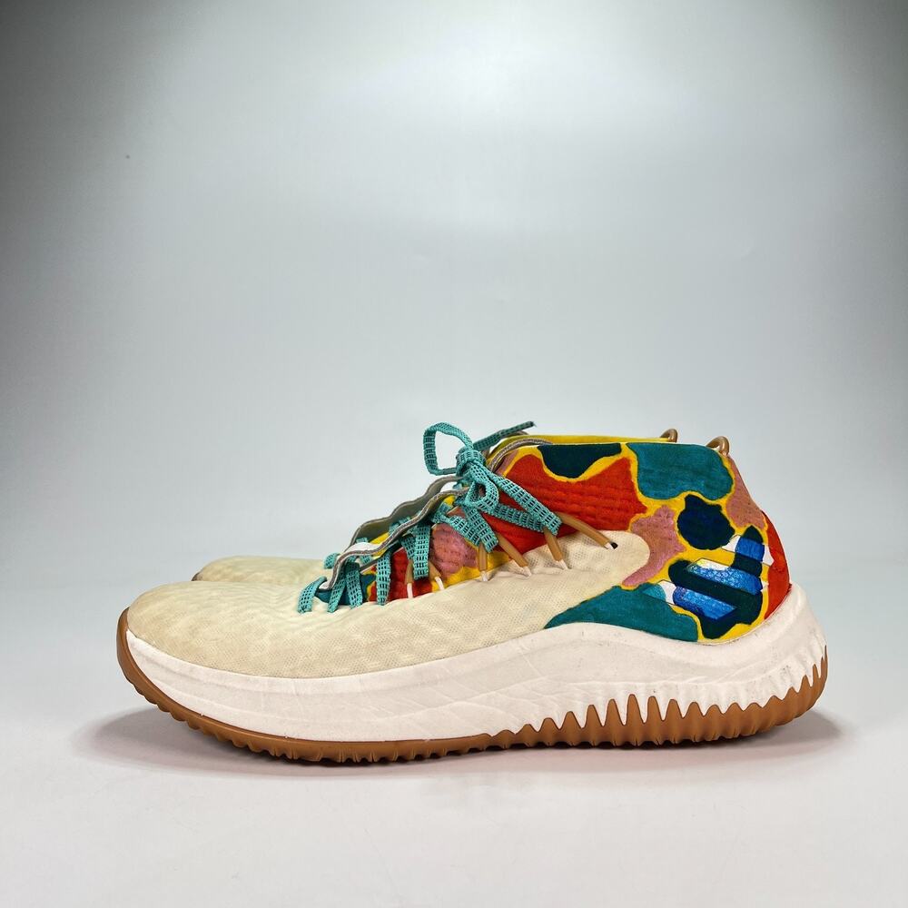adidas Dame 4 Un-Dyed Multi Mid Top Casual Sneakers Shoes BY4496 Men's Size 9.5 - Picture 4 of 11